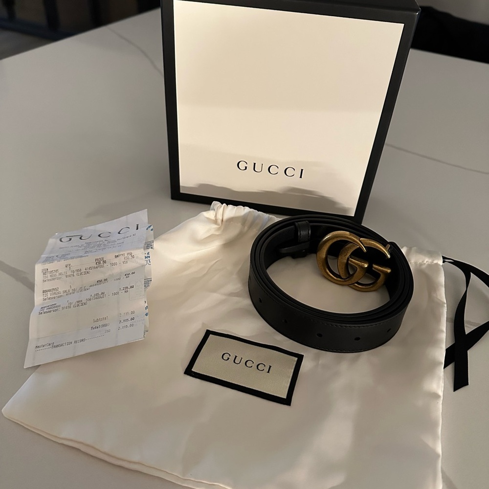 Gucci Black Leather Belt